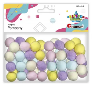Titanum Craft-Fun Series Pastelové polyesterové bambulky mix 60 ks (20721-3)