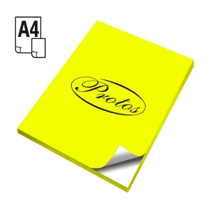 Samolepicí štítek Protos fluo A4 - fluorescenční žlutá 210 mm x 297 mm