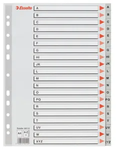 Esselte abeceda A4 šedá A-Z (100112)