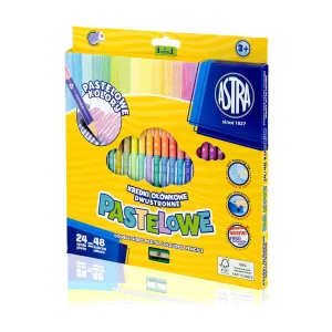 Oboustranné pastelky Astra 48 barev.