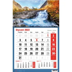 Třístranný nástěnný kalendář Avanti (5901769620582)