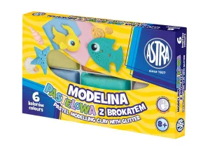 Modelovací hmota Astra 6 barev pastelový brokát (304118001)