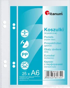 Pouzdra na dokumenty Titanum A6 crystal 25 ks typ U 40um