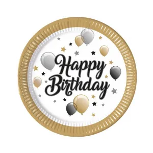 Godan Happy Birthday jednorázový talíř 230 mm průměr 8 ks (93443)