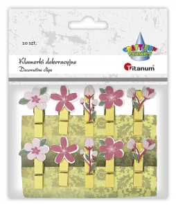 Dřevěná ozdoba Titanum Craft-Fun Series clothespins Flowers (MTCR-WDC966)