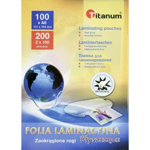 Laminovací fólie Titanum A6 - čirá 100 mikrometrů. 111 mm x 154 mm