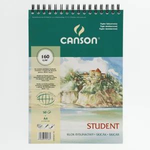 Kreslicí blok Canson Student A4 bílý 160g 50k (400121824)