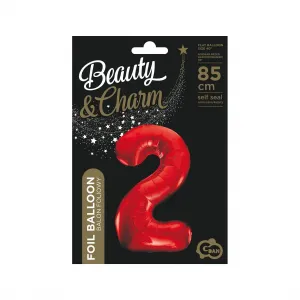 Fóliový balónek Godan číslo 2 červený 85cm (BCHCW2)