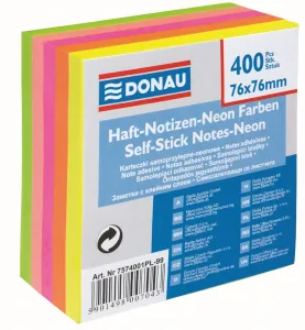 Donau mix fluo samolepicí bankovky 400k 76mm x 76mm (7574001PL-99)