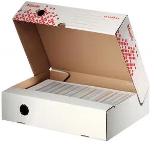Esselte Speedbox - archivační krabice A4 - bílá/červená 350 mm x 250 mm x 80 mm (623910)