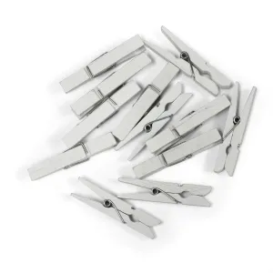 Dřevěný ornament Paper Gallery spony bílé 47mm (253035)