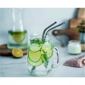 Kovová stříbrná brčka Godan 4 ks (RM-SZS4)