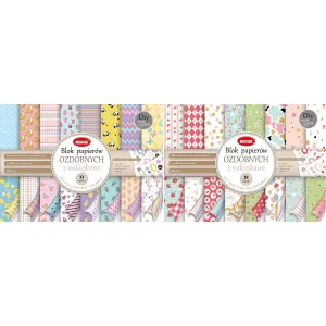 Dekorační papír Rexus - blok na scrapbooking A4 - mix 295 mm x 210 mm (100648)