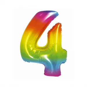 Fóliový balónek Godan Smart number 4 rainbow 76cm (CH-STC4)