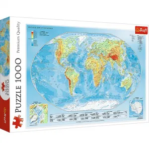 Puzzle Trefl fyzická mapa světa 1000 el. (10463)