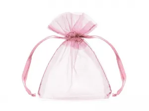Organzové tašky Partydeco, růžové, 10 cm (WRG5-081-10)