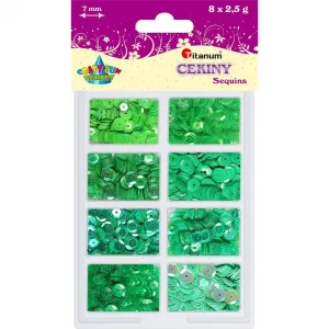 Titanum Craft-Fun Series 8 barev zelených 2,5g flitrů (3G8P 160162)