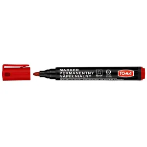 Permanentní popisovač Toma, červený, kulatý hrot 1,0-5,0 mm (TO-222 2 2)