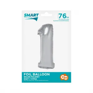 Stříbrný balón Godan Smart číslo 1 76 cm (CH-SSR1)