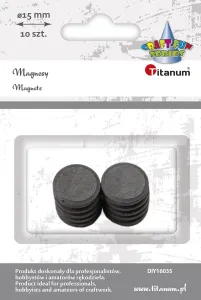 Magnet řady Titanum Craft-Fun - černý ø 15 mm (DIY16035)