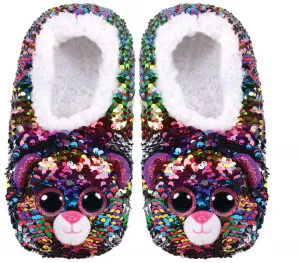 Ty flitrové pantofle DOTTY - leopardí velikost S (28-31) (TY95504)
