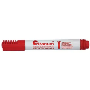 Popisovač Titanum pro suché stírání, červený, kulatý hrot 3,0 mm (BY1026-02)