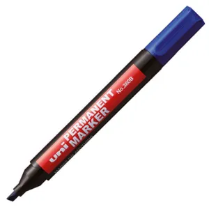 Uni permanentní popisovač, modrý, 4,0 mm, dlátovitý hrot (NO-380B)