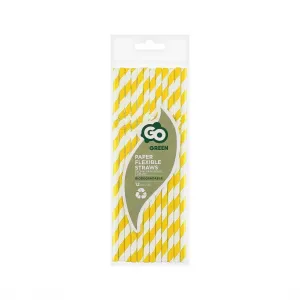 Papírová sláma Godan, lámavá, žluté pruhy 6x200 mm/12ks. 12 ks (RP-LT12)