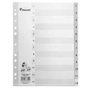 PP Titanum A4, pořadač s 12 číslovanými kartami (IN12)