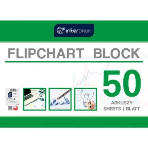 Blok flipchartů Interdruk 50k. 80g čistý 1000 mm x 640 mm (FLI50)