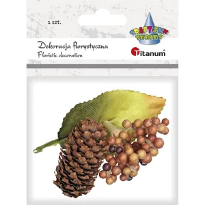 Titanum Craft-Fun Series Dekorativní sada Berry Bunch s listem a šiškou (20609)