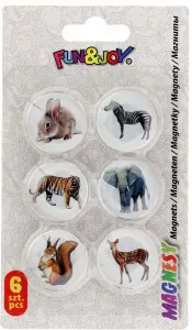 Kulatý magnet Fun&Joy ANIMALS - mix ø 30 mm