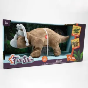Plyšová hnědá figurka dinosaura na vysílačce Icom (7163819)