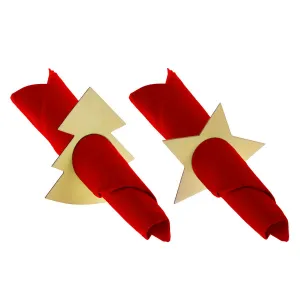 Kroužky na ubrousky Arpex Hvězdy na vánoční stromeček 4ks. (BN1505)