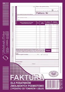 Ofsetový tisk Michalczyk i Prokop Faktura pro plátce osvobozené od DPH A5 80k. (202-3E)