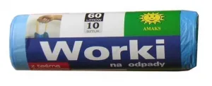 Amaks 60l pytle na odpadky s LDPE/HDPE modrou páskou 10 kusů