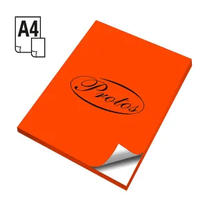 Samolepicí štítek Protos fluo A4 - oranžový