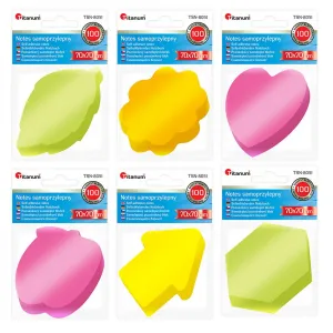 Samolepicí bločky 70x70mm fluo mix různé tvary 100k
