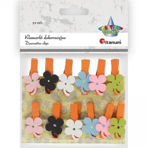 Dřevěná ozdoba Titanum Craft-Fun Series clothespins flowers (C708)
