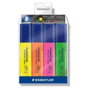 Zvýrazňovač Staedtler 4 barvy, mix 1,0-5,0 mm (364WP4h)