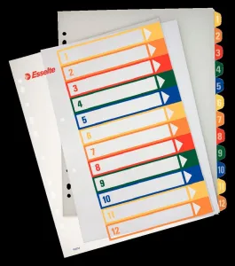Číselník Esselte Maxi A4 mix barev 12k 1-12 245 mm x 305 mm (100214)