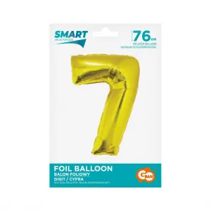 Balónek Godan Smart číslo 7 ze zlaté fólie 76 cm (CH-SZL7)