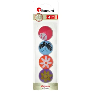 Titanové magnety 4 ks Ø40 mm mix barev a vzorů