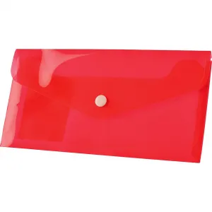 Tetis plastová složka s klipem pp obálka DL barva: červená 140 mic. 110 mm x 220 mm (BT612-C)