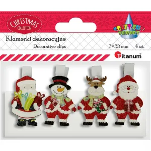 Titanum Craft-Fun Series dřevěné ozdoby vánoční kolíčky na prádlo Santa, sněhulák, sob (AE19118-10)