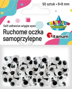 Samolepicí oči Titanum Craft-Fun Series oválné pohyblivé 6x8mm