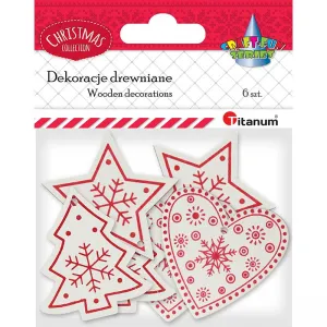 Titanum Craft-Fun Series dřevěné ozdoby hvězda, vánoční stromek, srdce (849/851/853)
