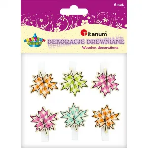 Dřevěná ozdoba Titanum Craft-Fun Series clothespins leaves (C311)