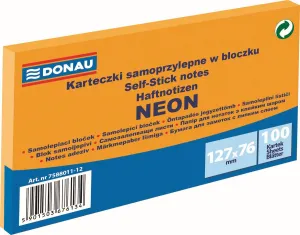 Donau Neonově oranžové samolepicí bločky 100k 127mm x 76mm (7588011-12)