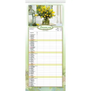 Nástěnný kalendář 5904844530592 Lucrum poznámkový blok 2023 Květinové kompozice 220mm x 490mm (WN2)